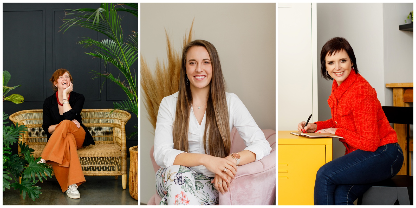 A variety of lifestyle portraits showcasing the different areas at the studio.
